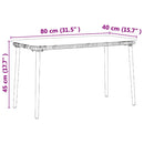 vidaXL Kerti Asztal Fekete 80 x 40 x 45.5 cm Poli rattan