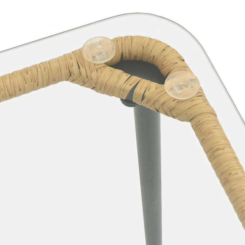 vidaXL Kerti Asztal Természetes 80 x 40 x 45.5 cm Poli rattan