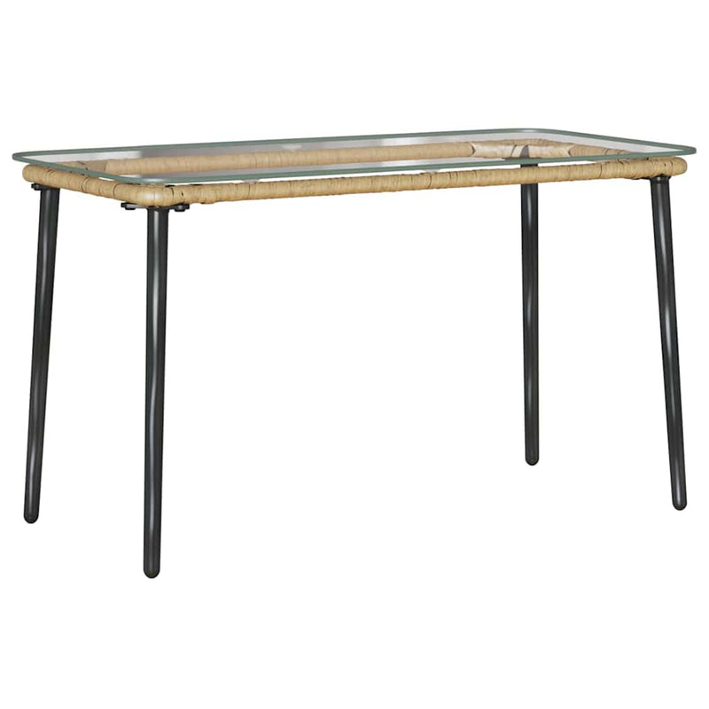 vidaXL Kerti Asztal Természetes 80 x 40 x 45.5 cm Poli rattan