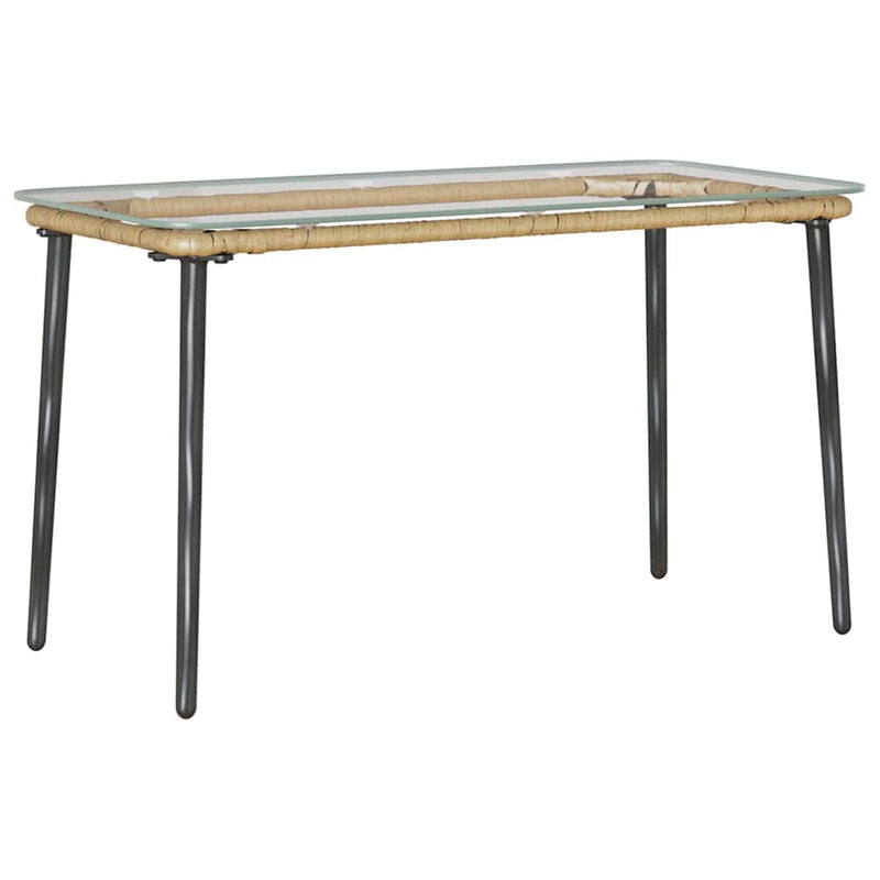 vidaXL Kerti Asztal Természetes 80 x 40 x 45.5 cm Poli rattan
