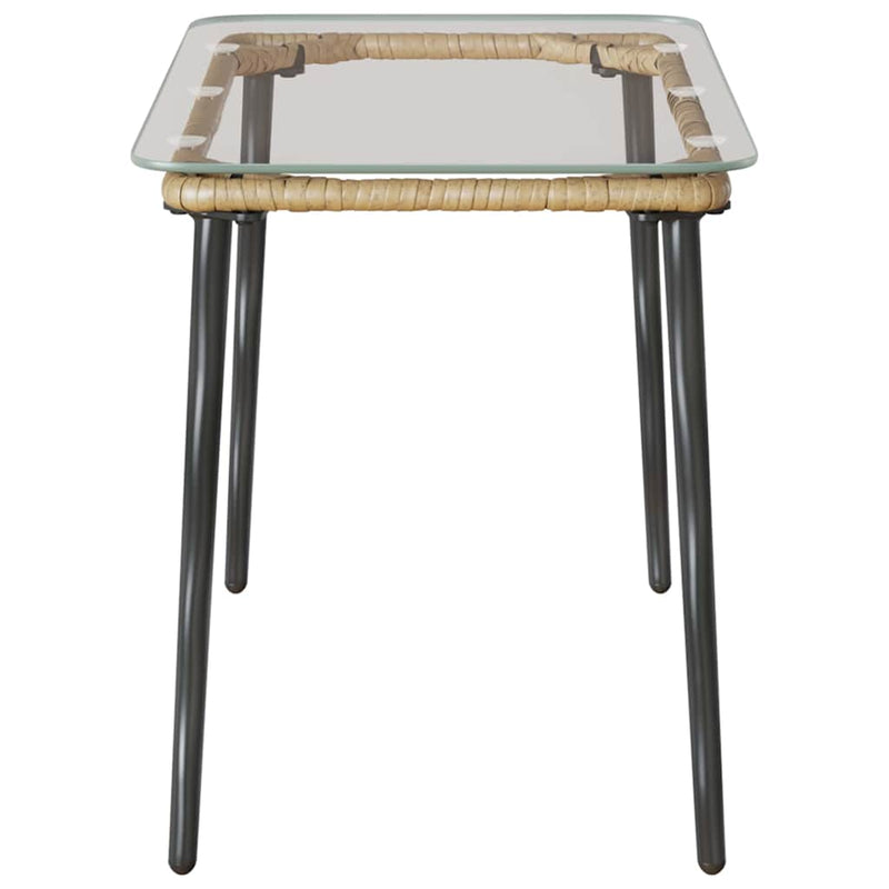 vidaXL Kerti Asztal Természetes 80 x 40 x 45.5 cm Poli rattan