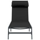 vidaXL Napozó 1-személy Fekete 197 x 54 x 86 cm Acél és textilén