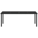 vidaXL Kerti Asztal Fekete 200 x 80 x 73 cm Tömör tíkfa