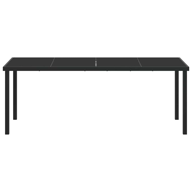 vidaXL Kerti Asztal Fekete 200 x 80 x 73 cm Tömör tíkfa