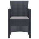 vidaXL Kerti Szék párnával 2 pcs Antracit 53 x 49 x 85 cm Polipropilén