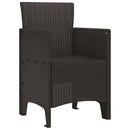 vidaXL Kerti Szék párnával 2 pcs Barna 53 x 49 x 85 cm Polipropilén