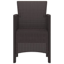 vidaXL Kerti Szék párnával 2 pcs Barna 53 x 49 x 85 cm Polipropilén
