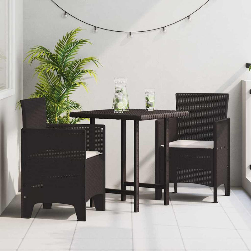 vidaXL Kerti Szék 2 pcs Barna 53 x 49 x 85 cm PP
