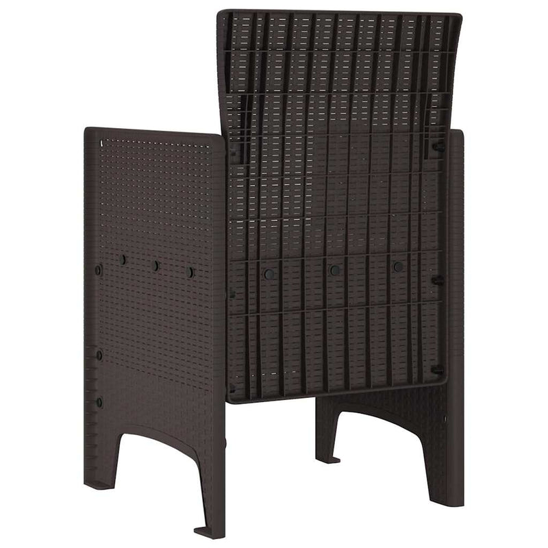 vidaXL Kerti Szék 2 pcs Barna 53 x 49 x 85 cm PP