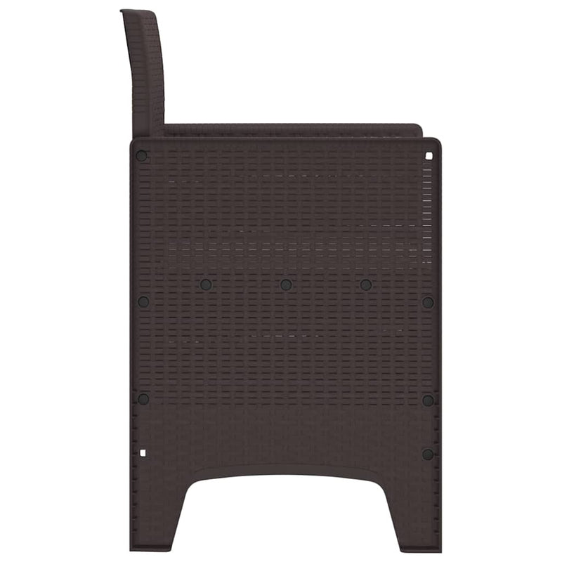 vidaXL Kerti Szék 2 pcs Barna 53 x 49 x 85 cm PP