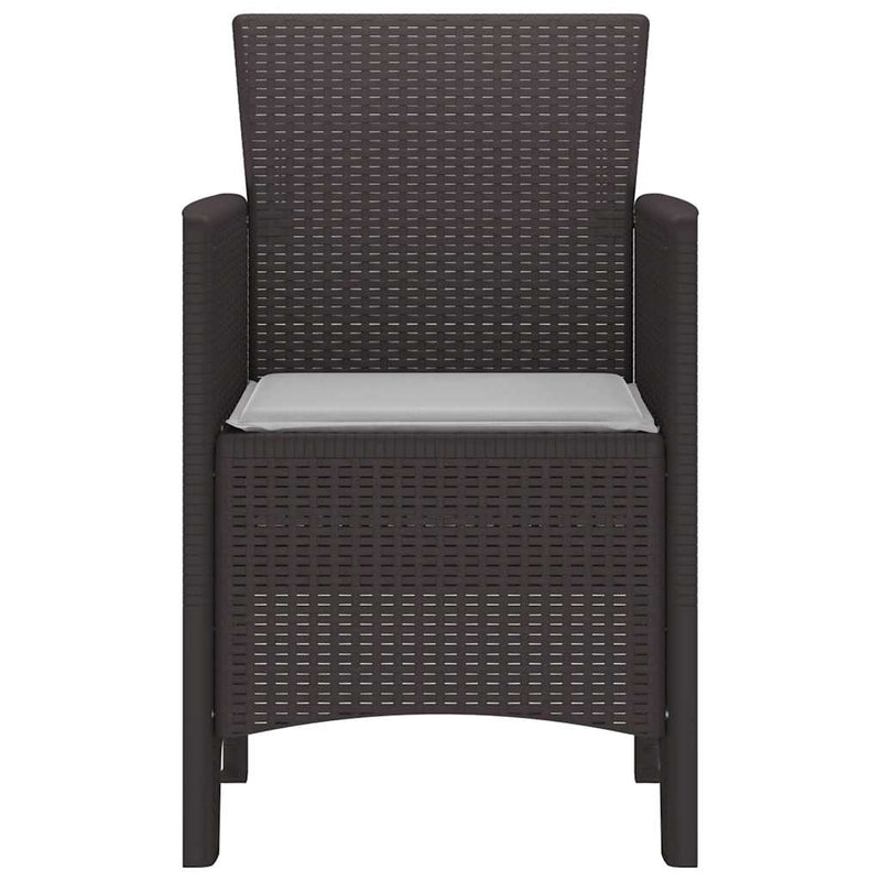 vidaXL Kerti Szék 2 pcs Barna 53 x 49 x 85 cm PP