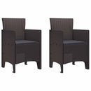 vidaXL Kerti Szék párnával 2 pcs Barna 53 x 49 x 85 cm Polipropilén