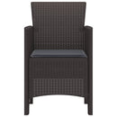 vidaXL Kerti Szék párnával 2 pcs Barna 53 x 49 x 85 cm Polipropilén