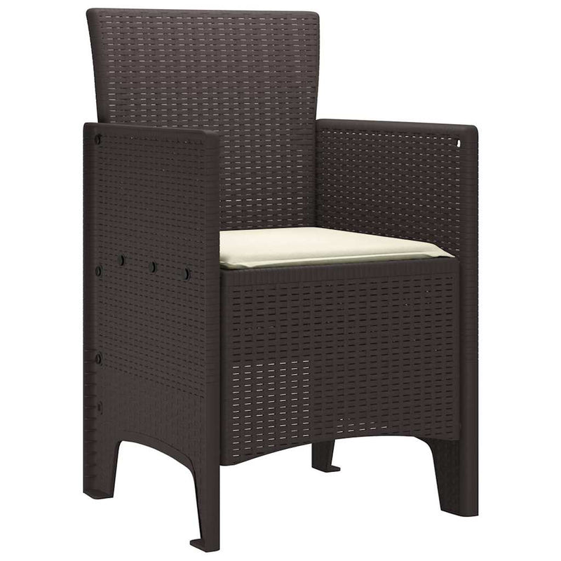 vidaXL Kerti Szék 2 pcs Barna 53 x 49 x 85 cm PP