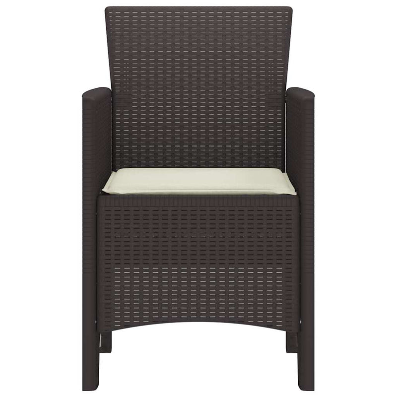 vidaXL Kerti Szék 2 pcs Barna 53 x 49 x 85 cm PP