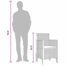 vidaXL Kerti Szék 2 pcs Barna 53 x 49 x 85 cm PP