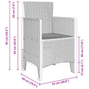 vidaXL Kerti Szék párnával 2 pcs Fehér 53 x 49 x 85 cm Polipropilén