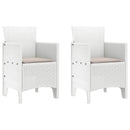 vidaXL Kerti Szék párnával 2 pcs Fehér 53 x 49 x 85 cm Polipropilén