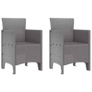 vidaXL Kerti Szék 2 pcs Világosszürke 53 x 49 x 85 cm Polipropilén
