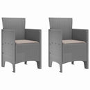 vidaXL Kerti Szék 2 pcs Világosszürke 53 x 49 x 85 cm Polipropilén