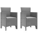 vidaXL Kerti Szék 2 pcs Világosszürke 53 x 49 x 85 cm Polipropilén