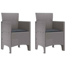 vidaXL Kerti Szék 2 pcs Világosszürke 53 x 49 x 85 cm Polipropilén