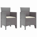 vidaXL Kerti Szék 2 pcs Világosszürke 53 x 49 x 85 cm Polipropilén
