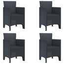 vidaXL Kerti Szék párnával 4 pcs Antracit 53 x 49 x 85 cm Polipropilén