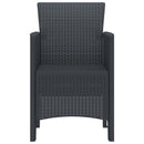 vidaXL Kerti Szék párnával 4 pcs Antracit 53 x 49 x 85 cm Polipropilén