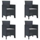 vidaXL Kerti Szék párnával 4 pcs Antracit 53 x 49 x 85 cm Polipropilén
