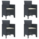 vidaXL Kerti Szék párnával 4 pcs Antracit 53 x 49 x 85 cm Polipropilén
