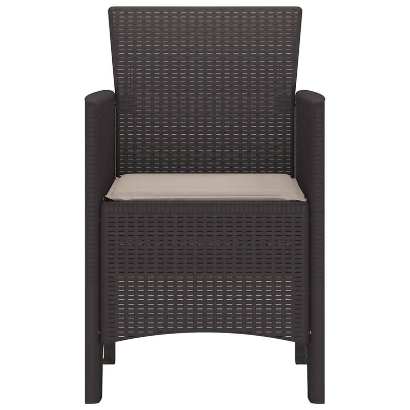 vidaXL Kerti Szék 4 pcs Barna 53 x 49 x 85 cm PP