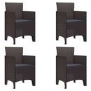 vidaXL Kerti Szék párnával 4 pcs Barna 53 x 49 x 85 cm Polipropilén
