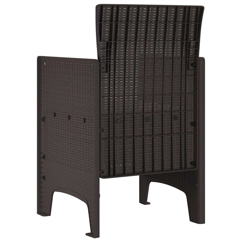 vidaXL Kerti Szék 4 pcs Barna 53 x 49 x 85 cm PP