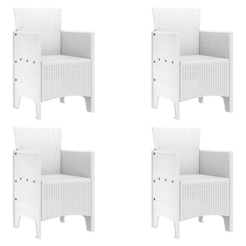 vidaXL Kerti Szék 4 pcs Fehér 53 x 49 x 85 cm PP