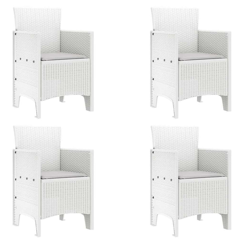 vidaXL Kerti Szék 4 pcs Fehér 53 x 49 x 85 cm PP