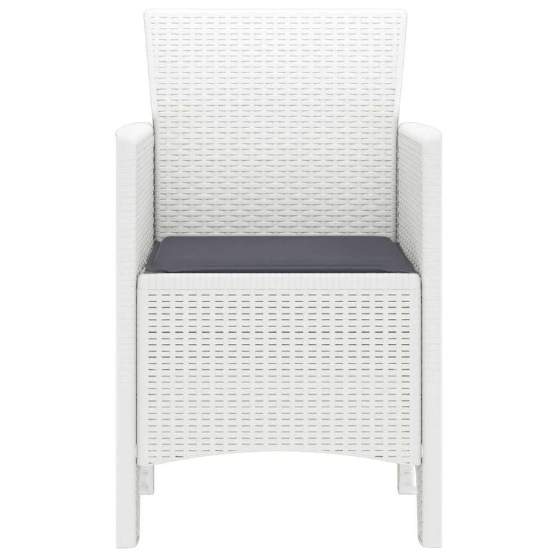 vidaXL Kerti Szék 4 pcs Fehér 53 x 49 x 85 cm PP