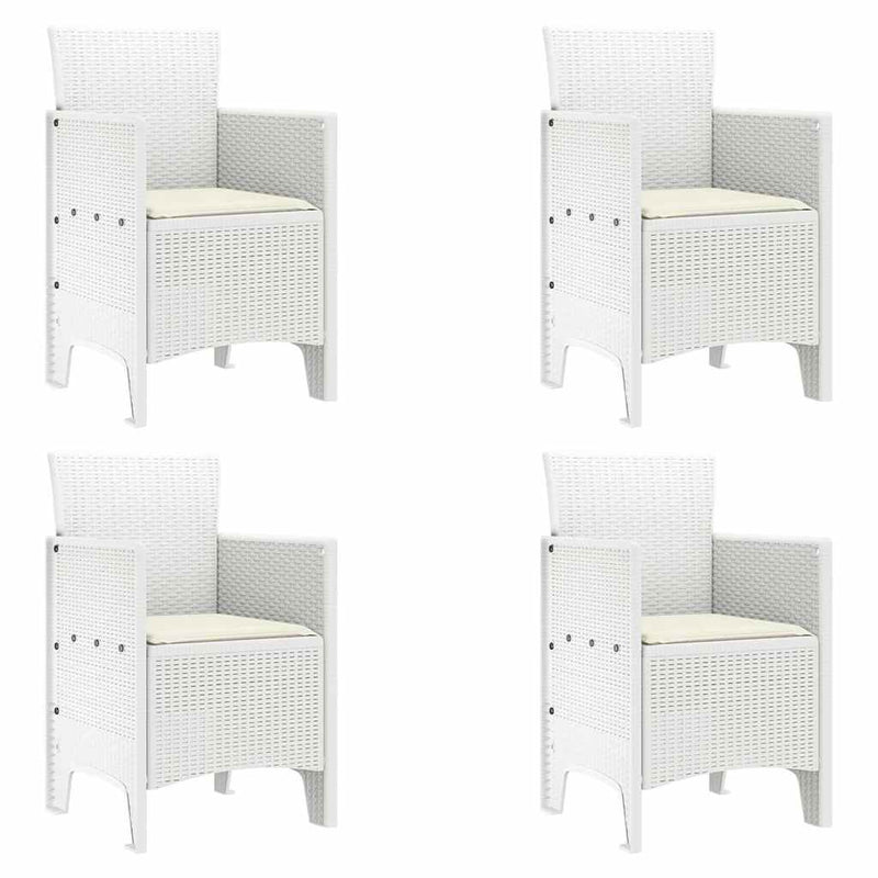 vidaXL Kerti Szék 4 pcs Fehér 53 x 49 x 85 cm PP