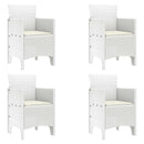 vidaXL Kerti Szék párnával 4 pcs Fehér 53 x 49 x 85 cm Polipropilén