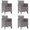 vidaXL Kerti Szék 4 pcs Világosszürke 53 x 49 x 85 cm Polipropilén