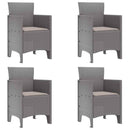 vidaXL Kerti Szék 4 pcs Világosszürke 53 x 49 x 85 cm Polipropilén