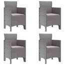 vidaXL Kerti Szék 4 pcs Világosszürke 53 x 49 x 85 cm Polipropilén
