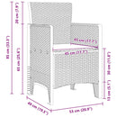 vidaXL Kerti Szék 4 pcs Világosszürke 53 x 49 x 85 cm PP