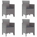 vidaXL Kerti Szék 4 pcs Világosszürke 53 x 49 x 85 cm Polipropilén