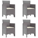 vidaXL Kerti Szék 4 pcs Világosszürke 53 x 49 x 85 cm Polipropilén