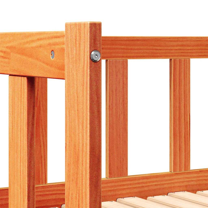 vidaXL Nappali ágy kihúzható ágyneműtartóval Viaszbarna 90 x 200 cm