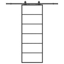 vidaXL fekete ESG üveg tolóajtó fémszerelvény-szettel 76x205 cm