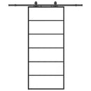 vidaXL fekete ESG üveg tolóajtó fémszerelvény-szettel 90x205 cm