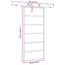 vidaXL fekete ESG üveg tolóajtó fémszerelvény-szettel 90x205 cm