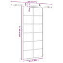 vidaXL fekete ESG üveg tolóajtó fémszerelvény-szettel 90x205 cm